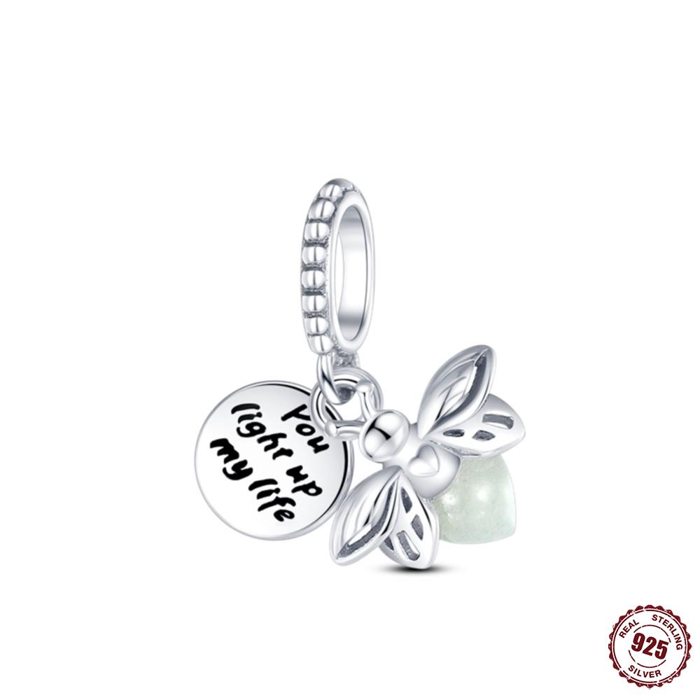 Copper Charms Luminous Firefly Theme Series Pendant Fit Fine Original Bracelets Charms Women Jewelry Gifts