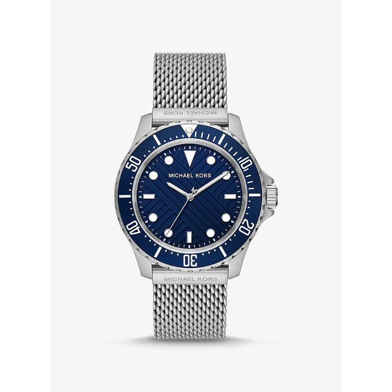 Мужские часы Michael Kors Oversized Slim Everest со серебристым тоном и сетчатым браслетом MK9082 серебряный