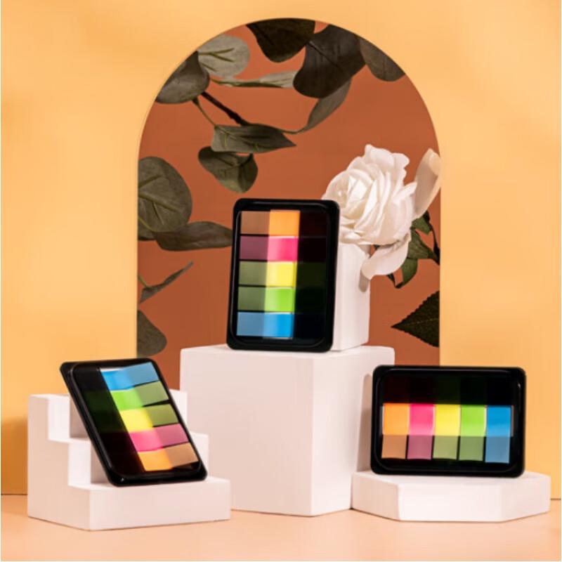 Deli 5-Color Fluorescent Film Index Sticky Notes