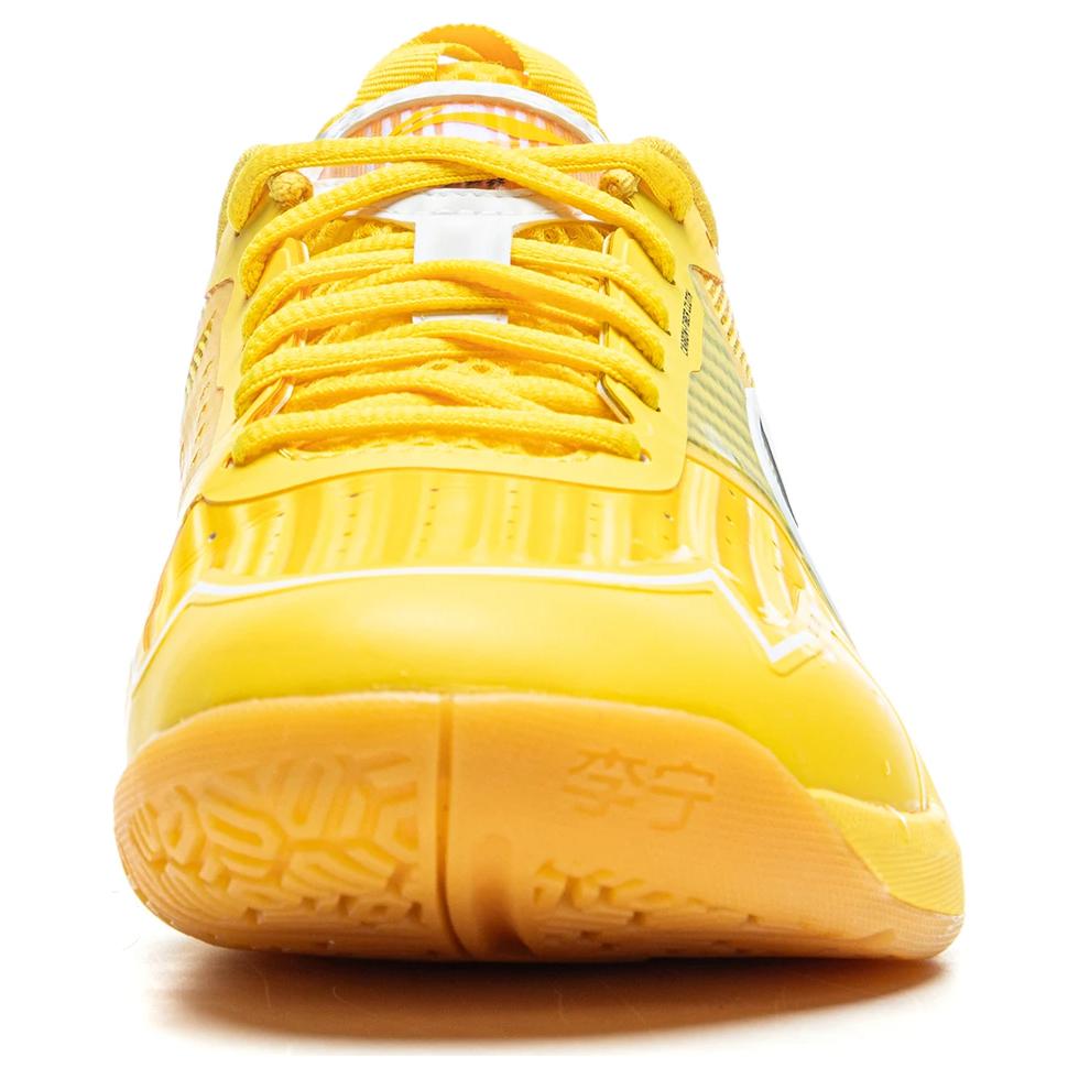 Li Ning Synthetic Leather Comfortable Trendy Non-Slip Wear-Resistant Low-Top Badminton Shoes Unisex sneaker Yellow AYZU019-4