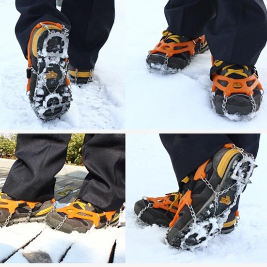 1 Pair 13 Teeth Ice Snow Grips Crampon Winter Hiking Climbing Shoes Cleats
