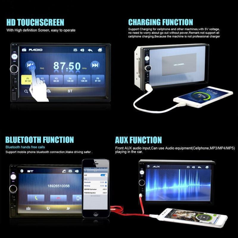2din  Car Audio Rear View Camera Car Radio HD Touch Screen Player MP5 SD/USB/Bluetooth