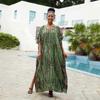 2023 Rayon V-Neck Beach Cover-Up Robe: European & American Style Vacation Swimsuit Sunscreen Shirt