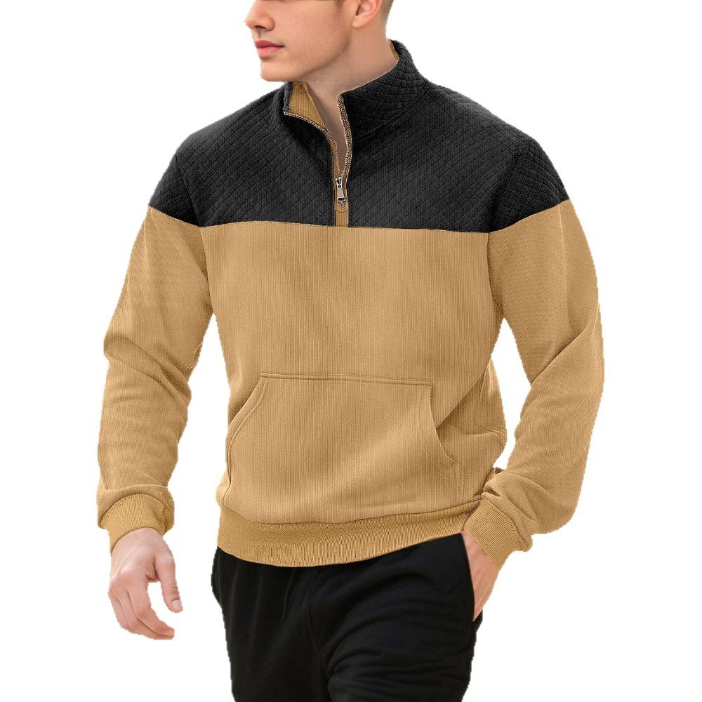 Knit Zipper Minimalist Long-Sleeved Autumn Plus Size Men's Polo Shirt