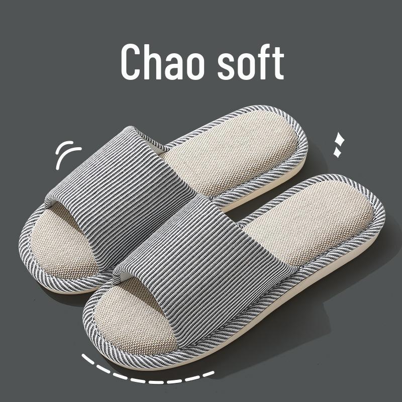 

Women s Cotton Linen Non-Slip Slippers - Sweat-Absorbing Indoor Footwear for All Seasons 44-45 темно-синього кольору