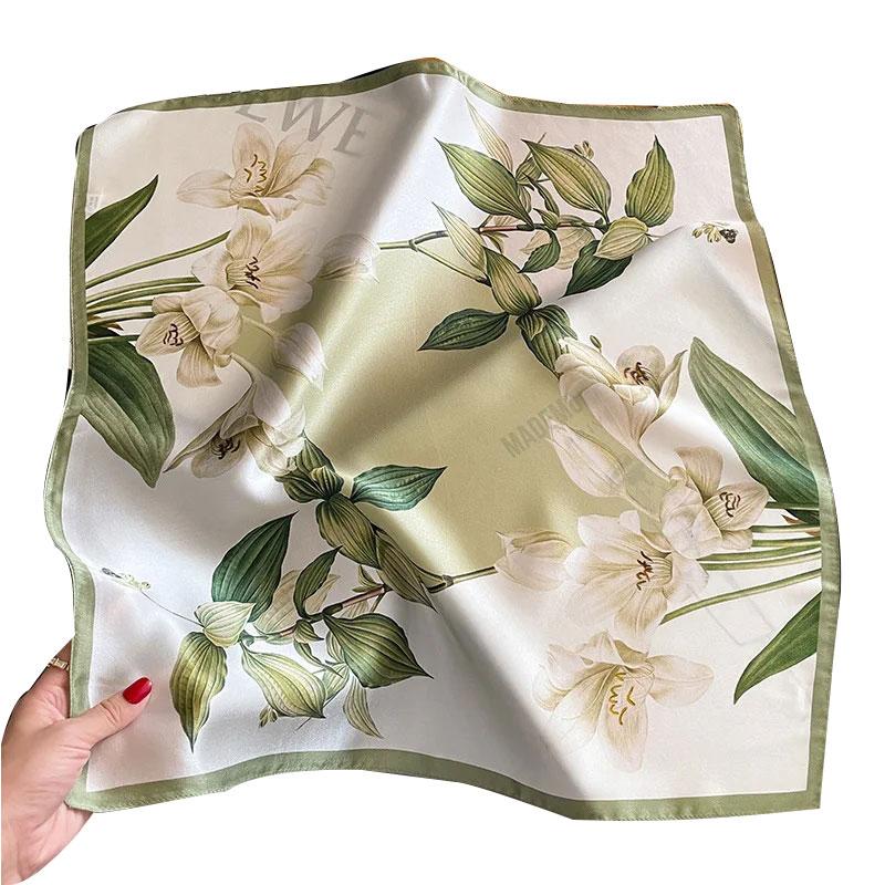 100% Silk silk Bandana Women Square Scarves Wrap Kerchief Mulberry Spring Fashion Headband Hijab Shawls Foulard Headkerchief