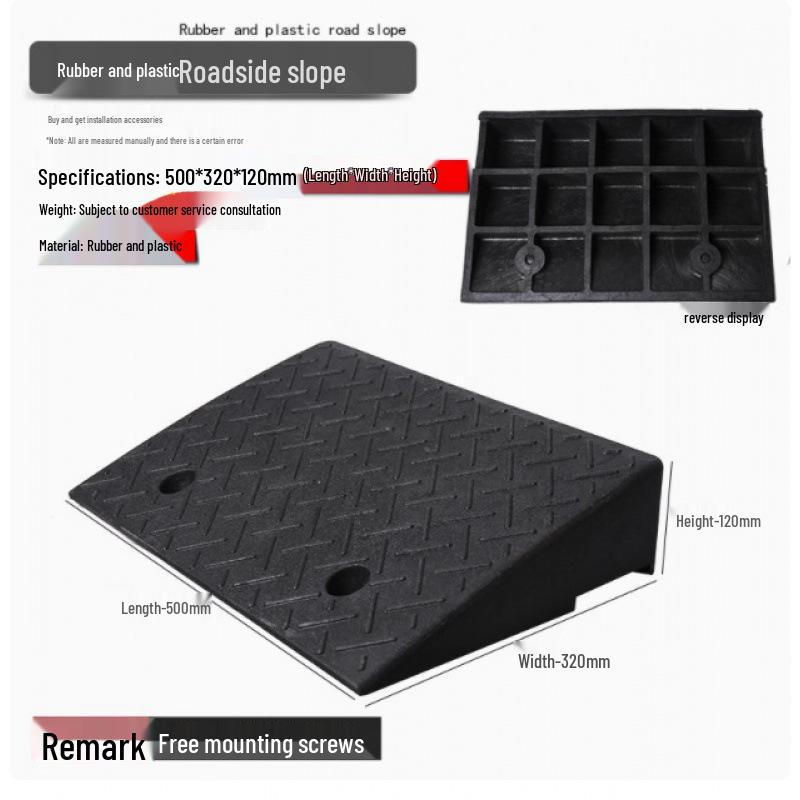 Rubber Curb & Threshold Ramp Mat for Home and Car 