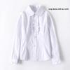 Girls' White Cotton Long-Sleeve School Shirt - Spring/Autumn Style for Primary and Secondary Students