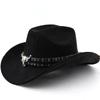 Classic suede brim western cowboy hat for men and women - outdoor travel hat with rolled brim, ethnic style fedora, felt hat