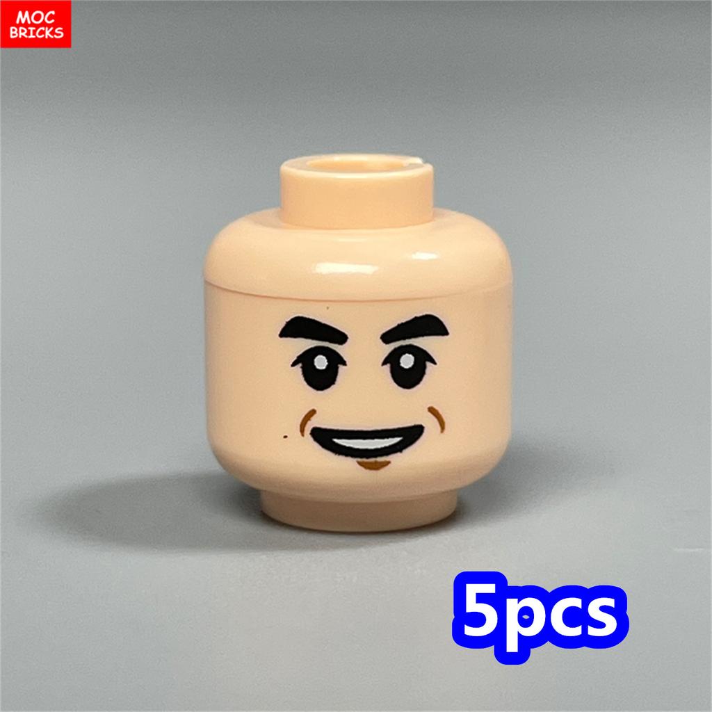 MOC Bricks Hollow Flesh Face Expression Head For 4cm Figure DIY Educational Building Blocks Toys For Children Gifts