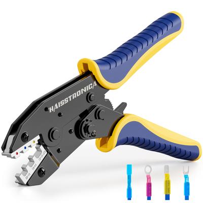Haisstronica Heat Shrink Connector Crimping Pliers Crimping Tool Ratchet Crimping Tool AWG For Wire Terminals Can Be Used for Insulated Nylon