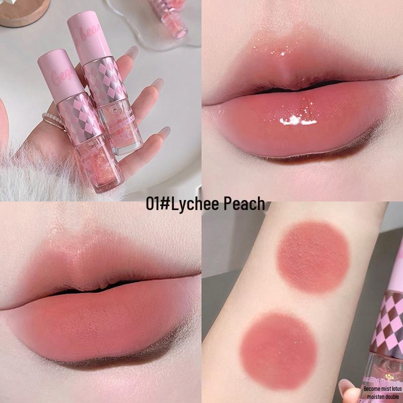 

Gegebear Little Bear Velvet Mist Double-Ended Matte Lip Glaze with Mirror Finish - Long-Lasting, Non-Fading Moisturizing Lipstick