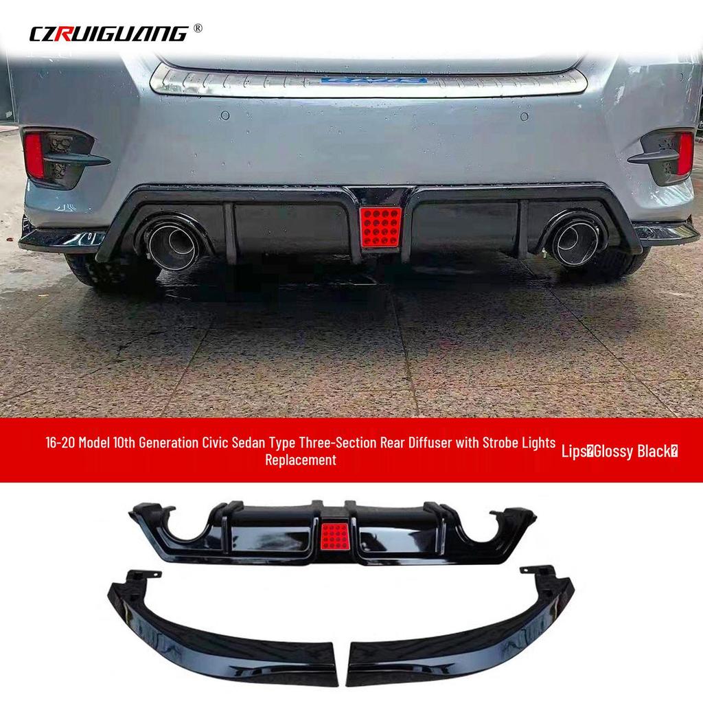 Kit de Carroceria Difusor Traseiro e Splitter Frontal para Civic 10ª Geração