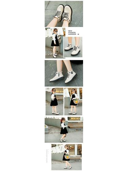 Girls' Stylish 2021 Catwalk Ankle Boots - Black Spring & Autumn