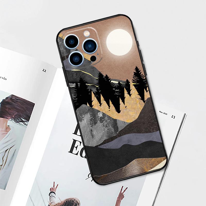 Landscape Mountain Night Sky Case For iPhone 17 Pro Max 14 13 12 11 15 16 Pro Max mini 15 Plus 16e 17 Air Phone Cover