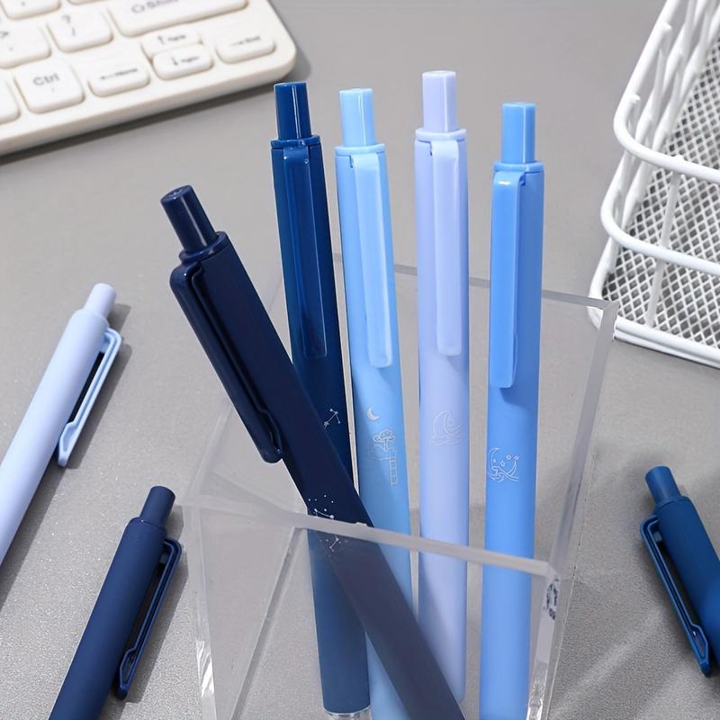 5 Pcs Minimalist Style Gel Pen Ballpoint Pens, 0.5mm Black Signature Pens, Office and Learning Supplies (black Ink)