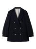 Mira Owen Gold Button Long Blazer 09WFJ254139 Women's Double-Breasted