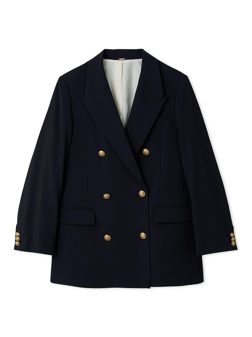 

Mira Owen Gold Button Long Blazer 09WFJ254139 Women s Double-Breasted