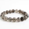 Eigado Black Smoky Rutilated Quartz Bracelet Tourmaline In 10mm 15cm Wrist Limited Natural Power Prayer Good Luck Feng Shui (Black Quartz), Stone,