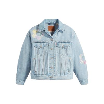 Levis Modische Bequeme Schlichte Kurze Jeansjacke Damenjacken Hellblau A1743-0029