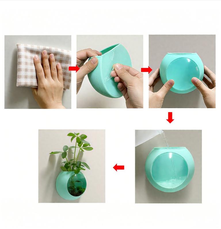 Hydroponic Silicone Vase Wall Hanging Terrarium Transparent Flower Vase Fish Tank Aquarium Container Flower Pot Home Decor