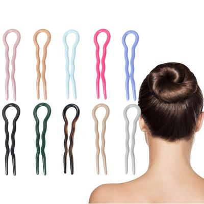 1PC Simple U-shaped Wavy Hair Clips Women Hair Barrettes Fashion Curly Hair Stick Clip Medium Hairpin Hair Tool Accessories