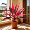Vibrant Artificial Ferns Large Realistic Fern Dragon's Blood Tree Plants with Pink/Purple Leaves Outdoor Fake UV Resistant for Garden Patio