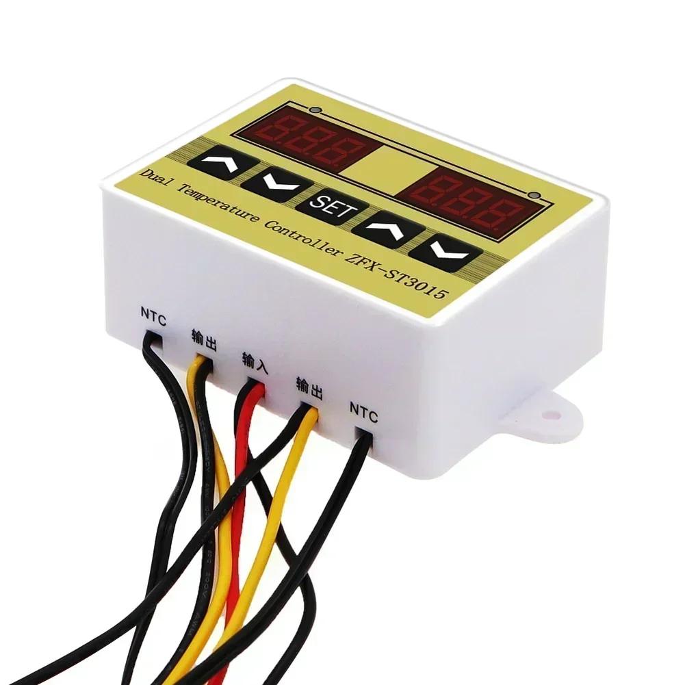 ZFX-ST3015 Dual Temperature Controller 12V 24V 220V Incubator Controller Digital Thermostat Temp Controller Regulator Tools