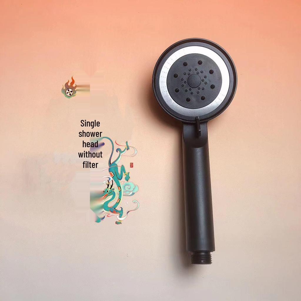 Black Warrior 5-Speed Lotus Handheld Shower Head Set for Bathrooms