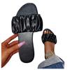 New Summer Flat Sandals Women's Flat Heel Stiletto Pleated Fairy Wind One-line Sandals and Slippers Large Size