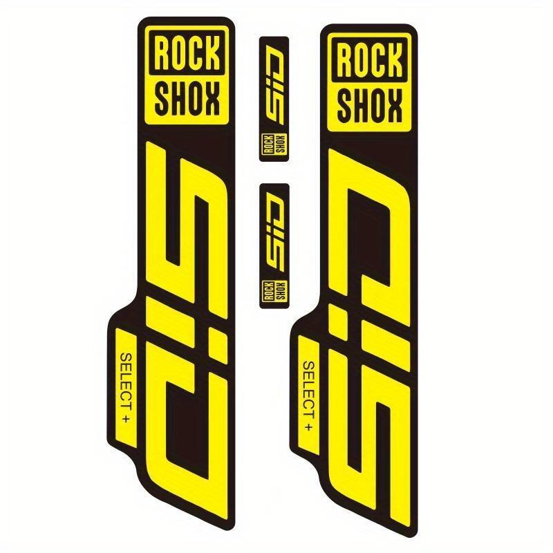 4 Bucăți ROCKSHOX SID SELECT + Autocolante Furcă Față - Autocolante Vinil Transparent Design Albastru și Portocaliu Protecție Durabilă Vopsea,