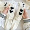 5 Paar Damen Baumwolle Mid-Calf Socken Cartoon Niedlich Preppy Stil Schweißabsorbierend Sommersocken für Damen