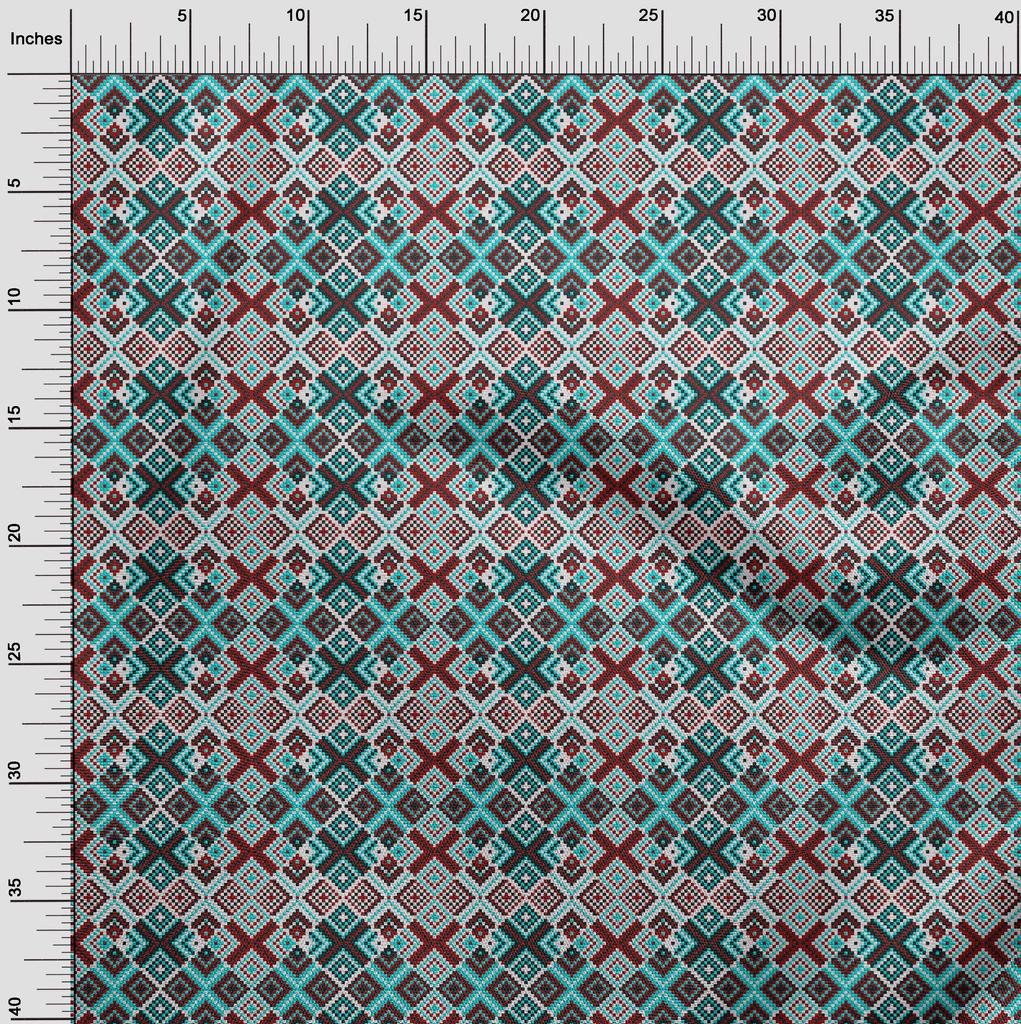 oneOone Cotton Flex Maroon Fabric Abstracts Diy Clothing Quilting Fabric Print Fabric By Yard 40 Inch