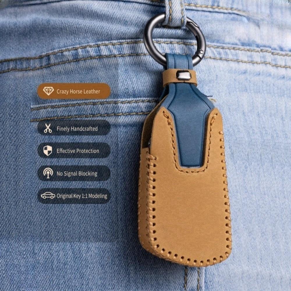 Autoschlüsselanhänger Hülle Leder Schlüsselabdeckung Smart Remote Protector für Volkswagen VW ID.4 ID.3 MK8 Golf GTI Seat Leon MK4