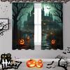 Halloween Fantasy Castle Money Tree Pumpkin Lantern Printed Curtains Home Decoration Room Curtain Set Of 2 Made Polyester Washable