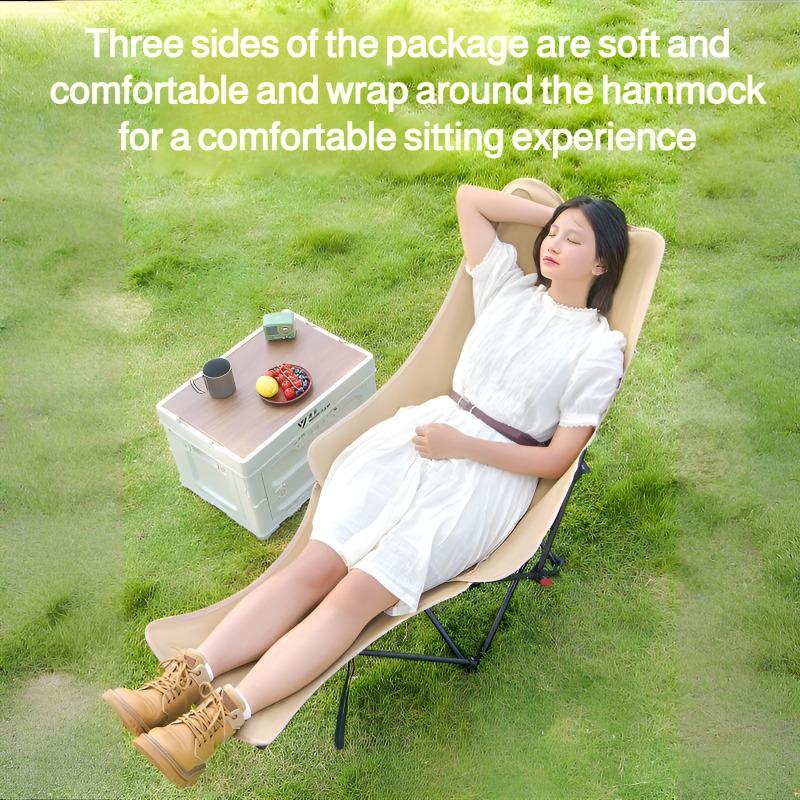 Portable Folding Camping Reclining Four-Speed Adjustable Outdoor Sit or Lie Moon Chair with Leg Rest Lunch Break Chair