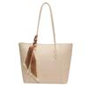 Large-capacity Women's Bags, New Fashionable Texture, Single Shoulder Solid Color Women's Bags, Simple Tote Bags, Commuter Bags, Free Silk.