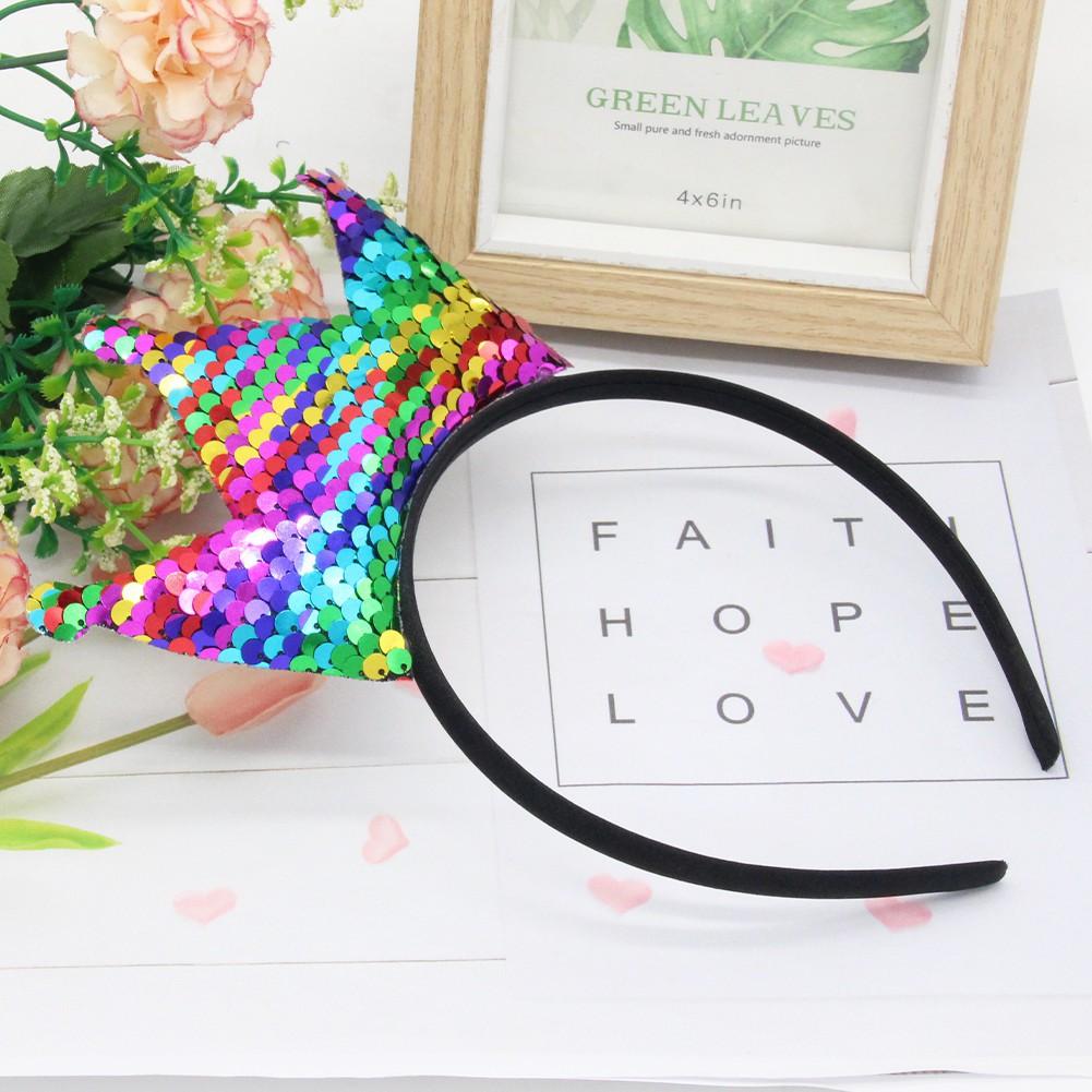 Crown Headband Sequins Hair Bands Women Girls Hair Accessories for Birthday Party Favors Hair Decoration Supplies
