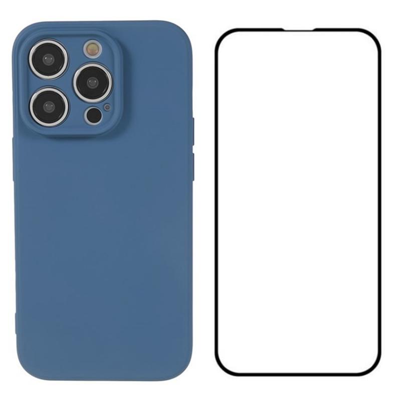 

For iPhone 14 Pro Case with Screen Protector Soft TPU Phone Cover Sapphire