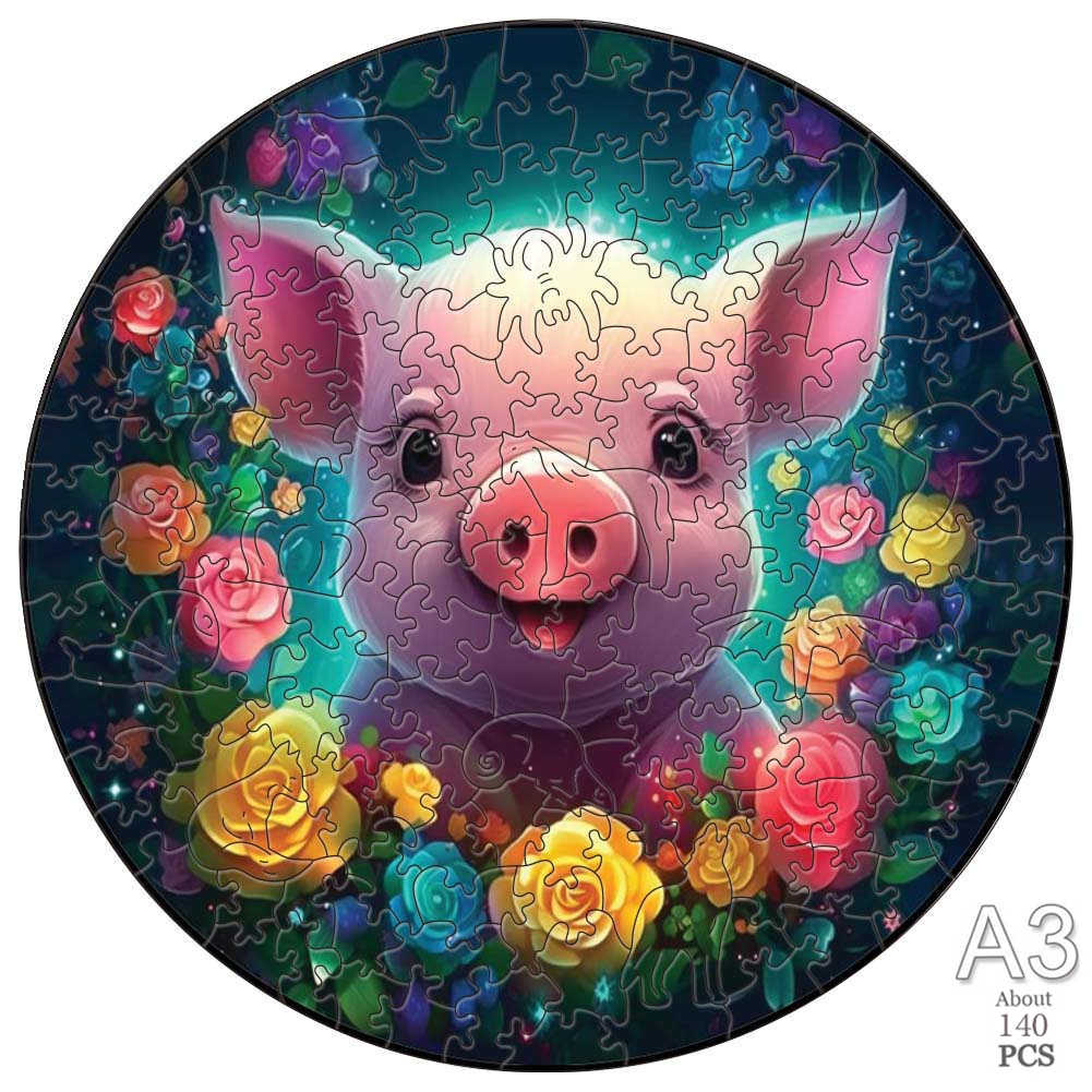 Top Quality 3D Jigsaw Wooden Puzzles pig cat  Animal Shape jigsaws for Adults Kid Toys Gifts Family Puzzle Game Home Decoration