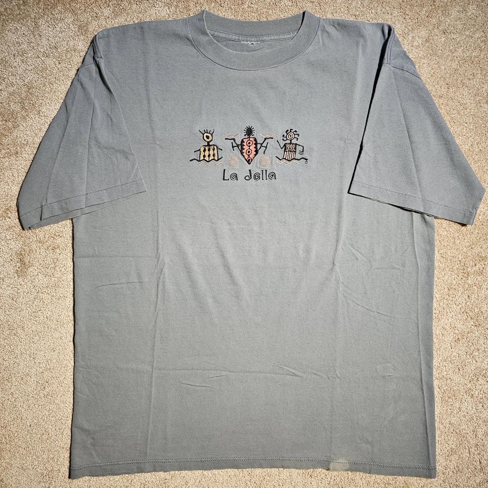 Vtg 90s Single Stitch La Jolla Art Mens XL Logo T-shirt Sleeze Souvenir Skate S