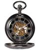 TREEWETO Mechanical Pocket Watch with Steampunk Skeleton Copper Fob and Retro Pendant
