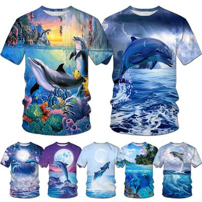 Nauji vyriški mados gyvūnų 3D spausdinti marškinėliai vasarai, juokingi trumpomis rankovėmis hiphopo viršūnės