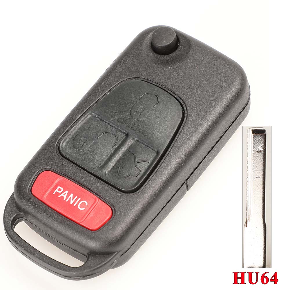 Jingyuqin Flip Folding Remote Key Shell 1/2/3/4 Button for Mercedes Benz SLK E113 A C E S W168 W124 W202 W203 Auto Car Key Case