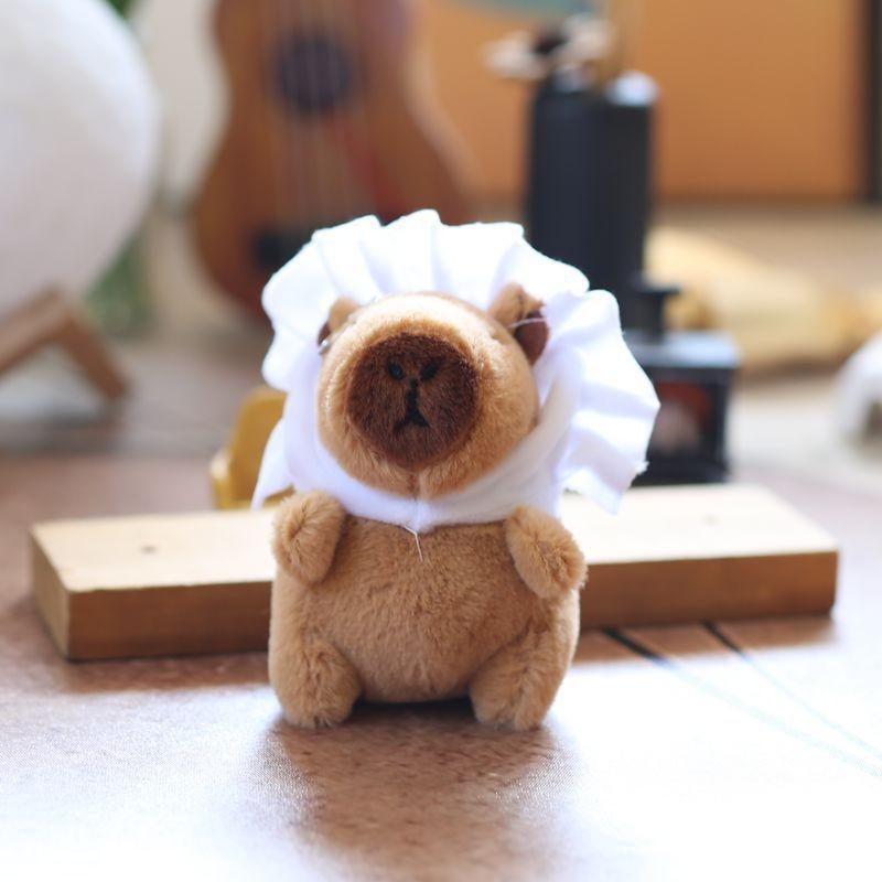 Plush Capybara Keychain Stuffed  With Pp Cotton Short Plush Backpack Gift Decor