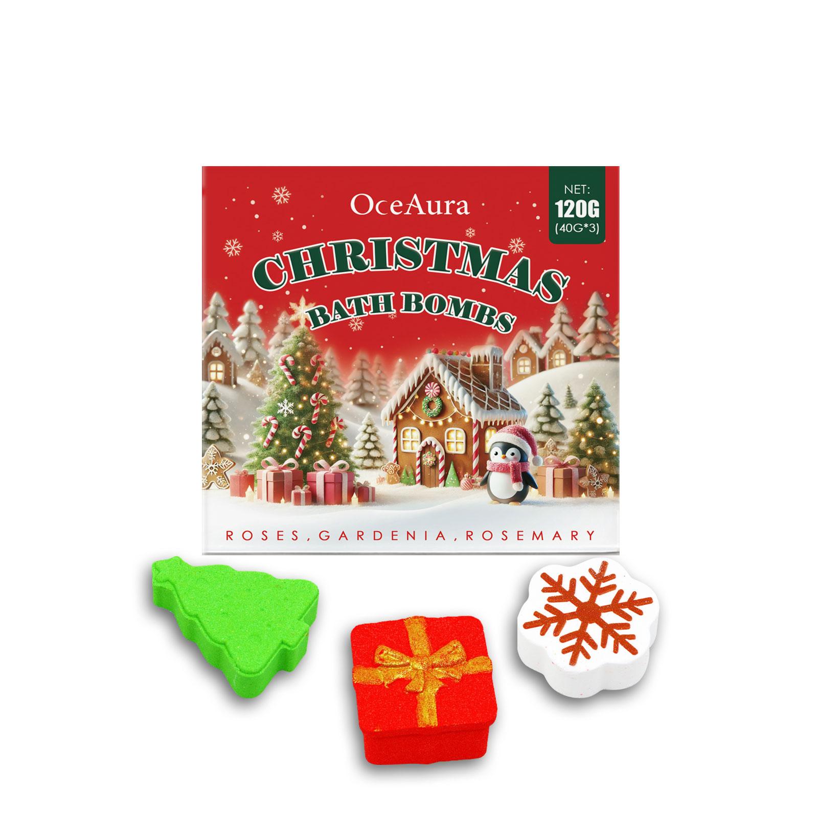 Рождественский набор шариков для ванны: Мочалка для душа с пеной, ароматом, увлажняющим цветочным ароматом, очищает кожу