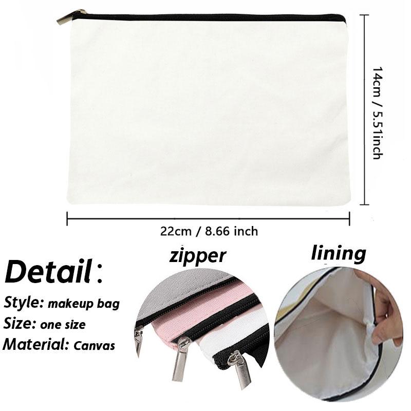 Stylish Canvas Cosmetic Bag - Makeup Pouch Durable Travel Makeup Organizer, Fashionable Teacher Appreciation Gift, Storage Bag