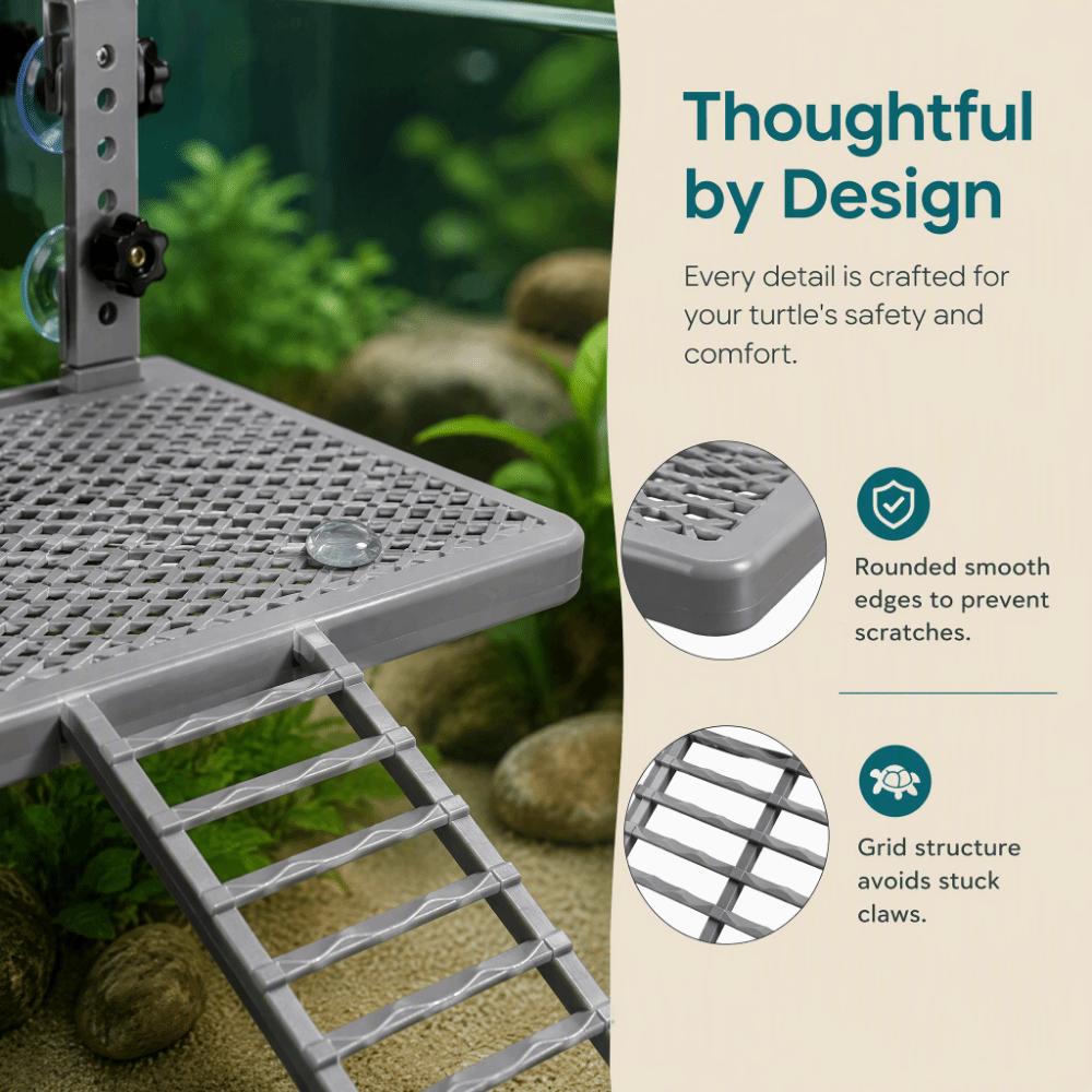 Non-Slip Ramp Turtle Basking Platform Suction Cups Floating Turtle Dock Aquarium Use