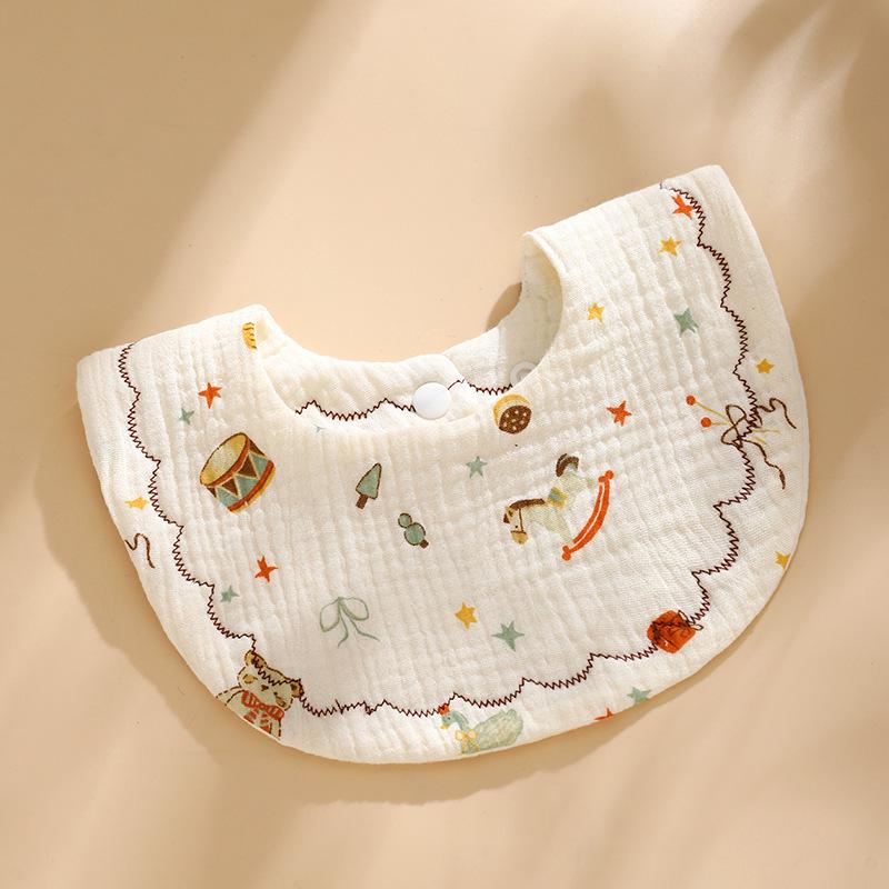 Pure Cotton Baby Bib: Six-Layer Soft Gauze, Cute and Comfortable for Infants