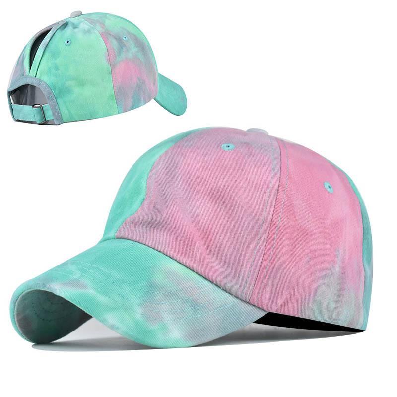 Fashionable Tie-dye Ponytail Hat In Various Colors For Outdoor Activities Women's Sun Visor Cap